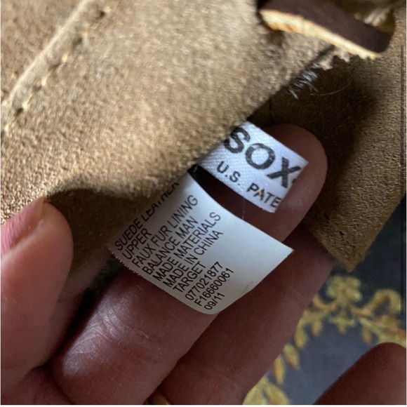 SOX SUEDE-LEATHER MOCCASIN LOAFER SLIP ONS WITH FAUX FUR 9 - Picture 4 of 5